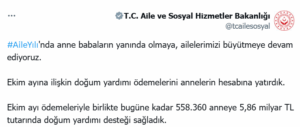 2025’te Doğan Çocuklara Doğum Yardımı Hesaplarda