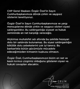 Ak Parti Sözcüsü Ömer Çelik: “Bu Sözleri Lanetliyoruz”