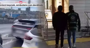 O Maganda Yakalandı! Ambulansa Yol Vermeyen Yandı