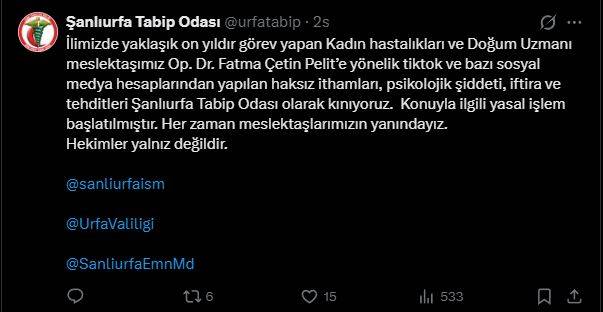 Şanlıurfa'da Doktora Sosyal Medya Linci: Tabip Odası’ndan Sert Tepki!