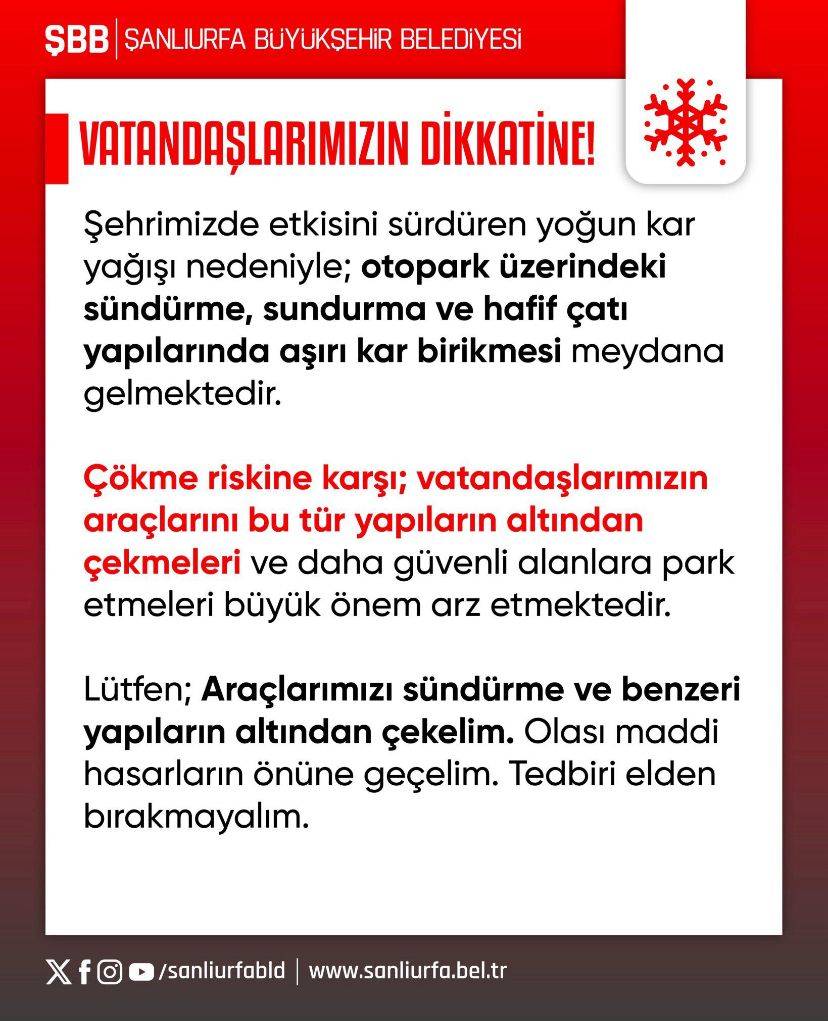 Son Dakika: Şanlıurfa'ya Kritik Uyarı!