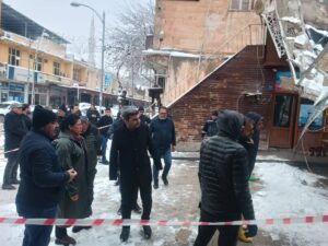 Suruç Sanat Sokağı’ndaki çökmeyi eş başkanlar inceledi!