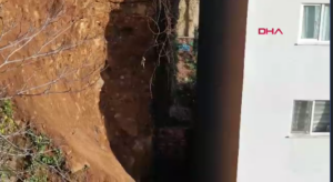 Trabzon'da Heyelanda Hasar Gören 6 Katlı Bina Boşaltıldı