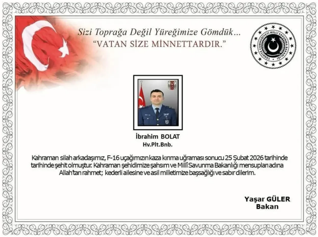 Balıkesir’de uçak düştü: Şehit olan pilot için peş peşe mesaj!