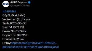 Erzincan'da şiddetli deprem!