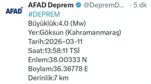 Kahramanmaraş'ta şiddetli deprem!