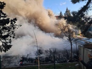 STK'ya ait prefabrik yapıda yangın!