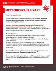 Urfa'da sel felaketi: Büyükşehirden kritik uyarı!