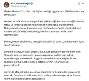 TOBB'dan döviz desteği çağrısı: En az bir yıl daha uzatılmalı!